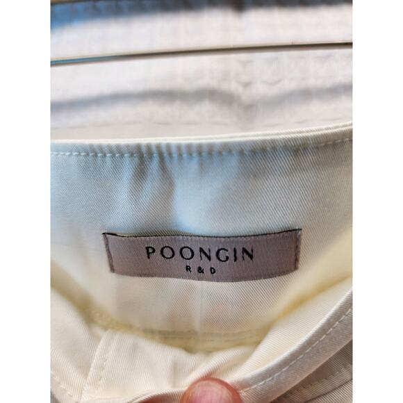 Poongin Pants Womens Medium White Wide Leg High Rise Button Up NO SIZE TAG - Picture 4 of 10